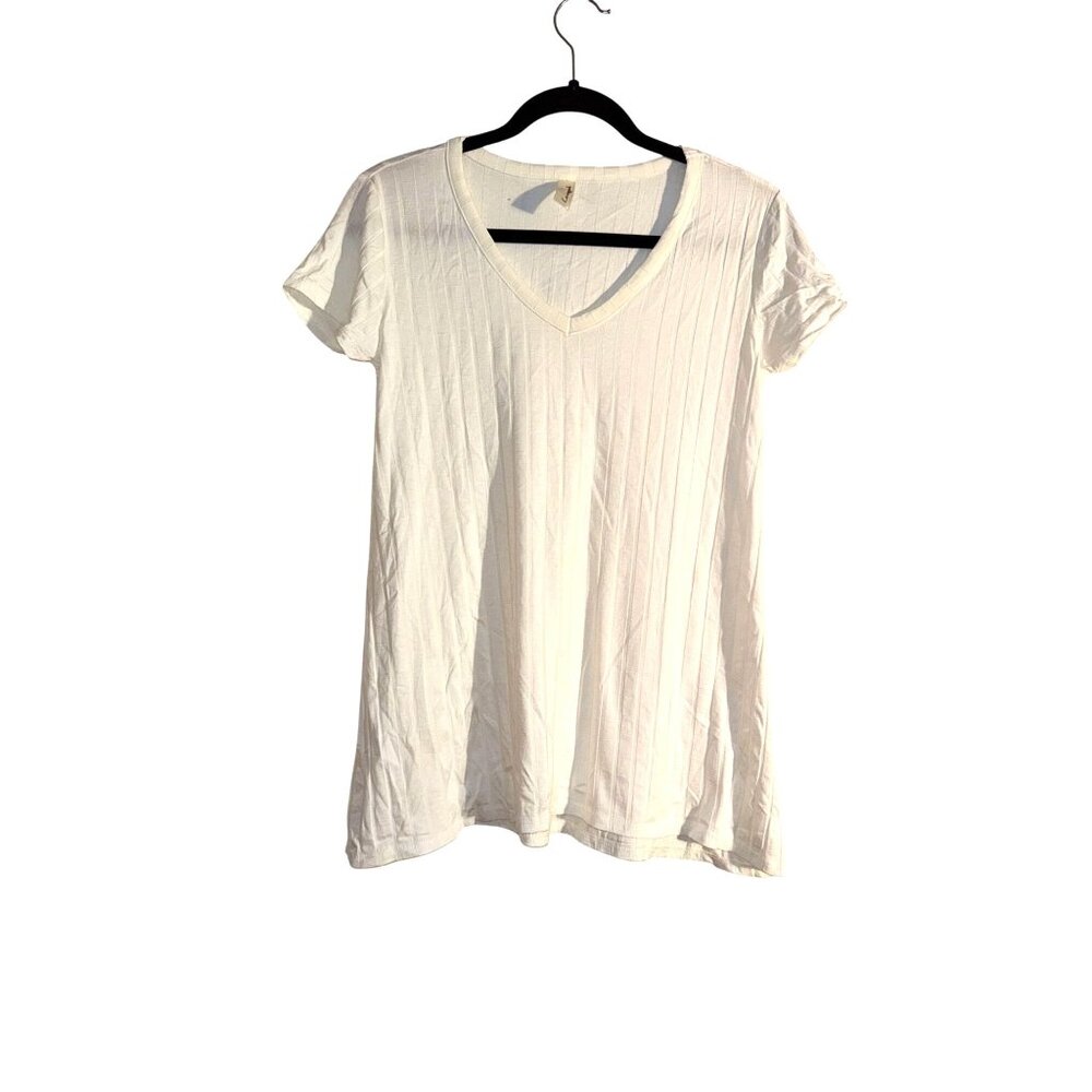 Lovecappella short  Sleeve  White Casual top  Size Small